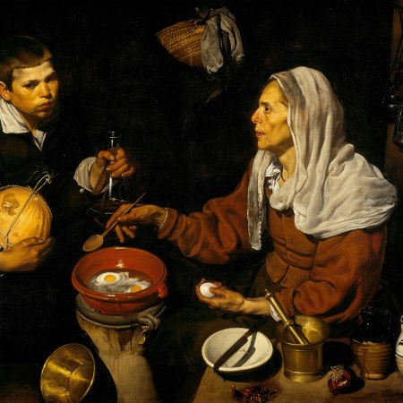 Ηλικιωμένη γυναίκα τηγανίζει αυγά, Diego Velazquez
